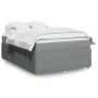 Cama box spring con colchón tela gris claro 160x200 cm