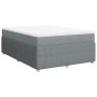 Cama box spring con colchón tela gris claro 160x200 cm