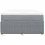 Cama box spring con colchón tela gris claro 160x200 cm