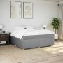 Cama box spring con colchón tela gris claro 180x200 cm