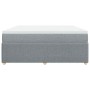 Cama box spring con colchón tela gris claro 180x200 cm