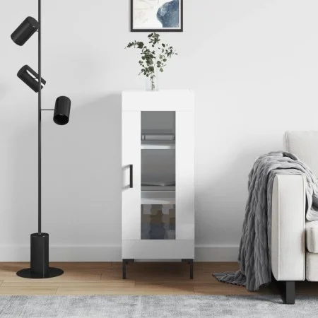 Glossy white plywood sideboard 34.5x34x90 cm by vidaXL, Sideboards - Ref: Foro24-828798, Price: 65,55 €, Discount: %