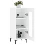 Aparador de madera contrachapada blanco brillante 34,5x34x90 cm de vidaXL, Aparadores - Ref: Foro24-828798, Precio: 66,32 €, ...
