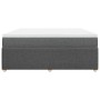 Cama box spring con colchón tela gris oscuro 180x200 cm