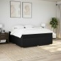 Cama box spring con colchón tela negro 180x200 cm