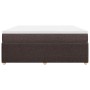 Cama box spring con colchón tela marrón oscuro 180x200 cm