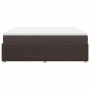 Cama box spring con colchón tela marrón oscuro 180x200 cm