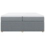 Cama box spring con colchón tela gris claro 200x200 cm