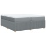 Cama box spring con colchón tela gris claro 200x200 cm