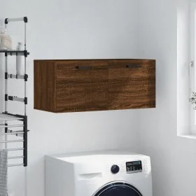 Engineered wood brown oak wall cabinet 80x36.5x35 cm by vidaXL, Lockers and storage cabinets - Ref: Foro24-830083, Price: 48,...