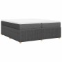 Cama box spring con colchón tela gris oscuro 200x200 cm