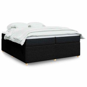 Cama box spring con colchón tela negro 200x200 cm en Camas y somieres | Comprar online en Foro24