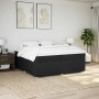 Cama box spring con colchón tela negro 200x200 cm