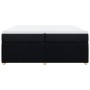 Cama box spring con colchón tela negro 200x200 cm