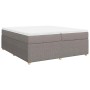Cama box spring con colchón tela gris taupe 200x200 cm