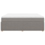 Cama box spring con colchón tela gris taupe 200x200 cm