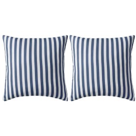 Cojines para exterior a rayas 45x45 cm azul marino 2 unidades