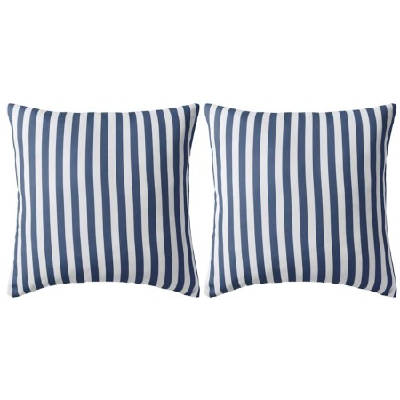Cojines para exterior a rayas 45x45 cm azul marino 2 unidades