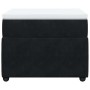 Cama box spring con colchón terciopelo negro 80x200 cm