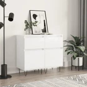 Sideboards 2 pcs glossy white engineered wood 40x35x70 cm by vidaXL, Sideboards - Ref: Foro24-831153, Price: 93,81 €, Discoun...