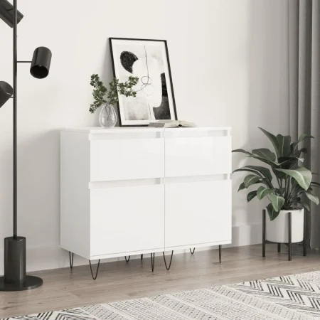 Sideboards 2 pcs glossy white engineered wood 40x35x70 cm by vidaXL, Sideboards - Ref: Foro24-831153, Price: 93,81 €, Discoun...