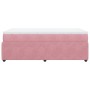 Cama box spring con colchón terciopelo rosa 80x200 cm