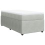 Cama box spring con colchón terciopelo gris claro 90x190 cm