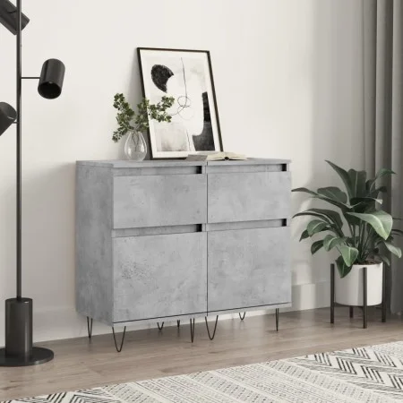 Aparadores 2 uds madera de ingeniería gris hormigón 40x35x70 cm de vidaXL, Aparadores - Ref: Foro24-831157, Precio: 63,30 €, ...