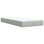 Cama box spring con colchón terciopelo gris claro 90x190 cm