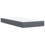 Cama box spring con colchón terciopelo gris oscuro 90x190 cm