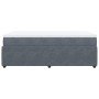 Cama box spring con colchón terciopelo gris oscuro 90x190 cm