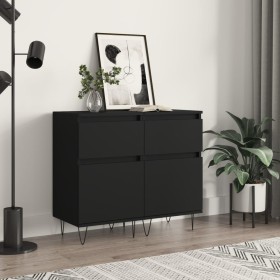 Sideboards 2 pcs black engineered wood 40x35x70 cm by vidaXL, Sideboards - Ref: Foro24-831151, Price: 91,98 €, Discount: %