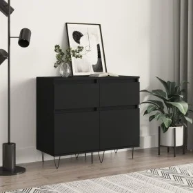 Sideboards 2 pcs black engineered wood 40x35x70 cm by vidaXL, Sideboards - Ref: Foro24-831151, Price: 90,81 €, Discount: %