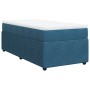 Cama box spring con colchón terciopelo azul oscuro 90x190 cm