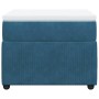 Cama box spring con colchón terciopelo azul oscuro 90x190 cm