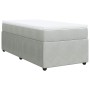 Cama box spring con colchón terciopelo gris claro 100x200 cm