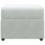 Cama box spring con colchón terciopelo gris claro 100x200 cm