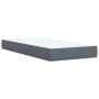 Cama box spring con colchón terciopelo gris oscuro 100x200 cm
