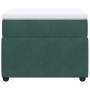 Cama box spring con colchón terciopelo verde oscuro 100x200 cm