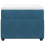 Cama box spring con colchón terciopelo azul oscuro 100x200 cm