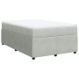 Cama box spring con colchón terciopelo gris claro 120x190 cm