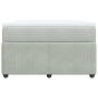 Cama box spring con colchón terciopelo gris claro 120x190 cm