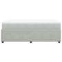 Cama box spring con colchón terciopelo gris claro 120x190 cm