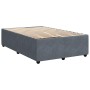 Cama box spring con colchón terciopelo gris oscuro 120x190 cm