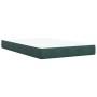 Cama box spring con colchón terciopelo verde oscuro 120x190 cm