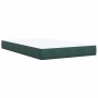 Cama box spring con colchón terciopelo verde oscuro 120x200 cm