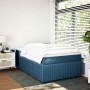 Cama box spring con colchón terciopelo azul oscuro 120x200 cm