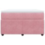 Cama box spring con colchón terciopelo rosa 120x200 cm