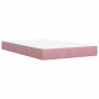 Cama box spring con colchón terciopelo rosa 120x200 cm