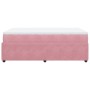 Cama box spring con colchón terciopelo rosa 120x200 cm